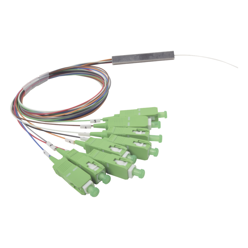 Splitter (Divisor Óptico) Tipo PLC, de 1x8, Conectores SC/APC de Salida