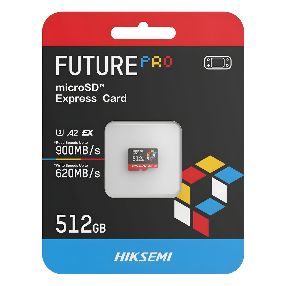 Tarjeta microSD Express 512G / 900 MB/s Lectura / 620 MB/s Escritura / PCIe Gen 3x1 + NVMe / U3 A2 EX / Compatibilidad UHS-I UHS-II