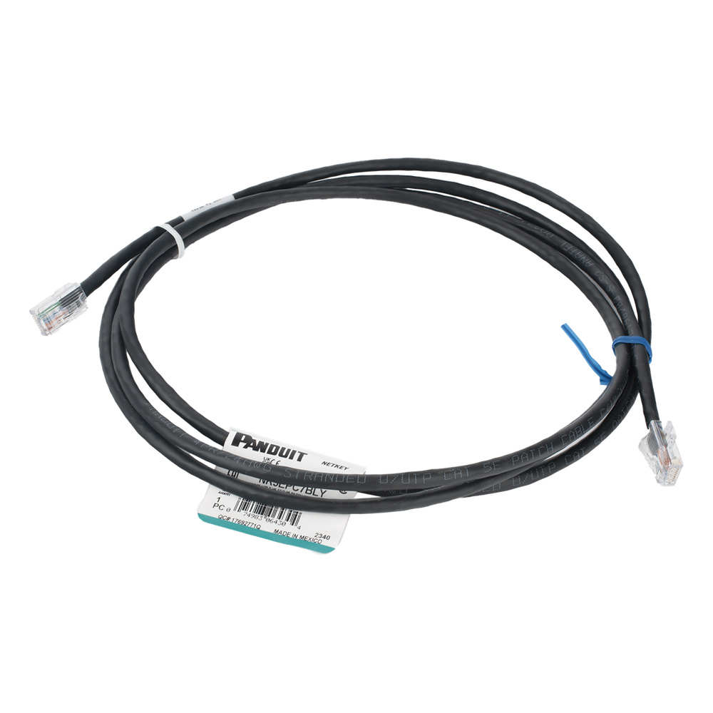 Cable de Parcheo UTP Categoría 5e, con Plug Modular en Cada Extremo - 2 Metros (6.56 Pies) - Negro