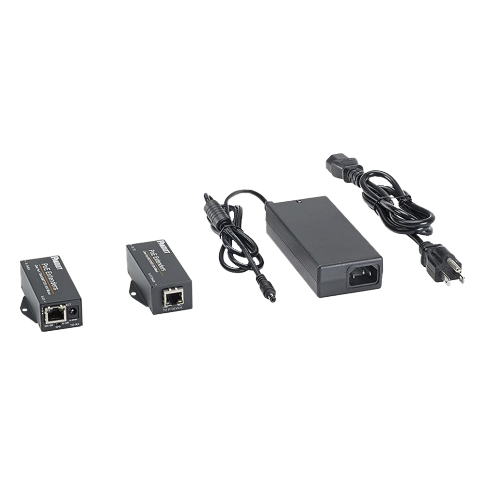 Kit de Extensor PoE/PoE+, Hasta 610 Metros (2000 ft) con Cable Cat5e o Cat6, 10/100Mbps, Incluye Transmisor, Receptor y Fuente de Alimentación