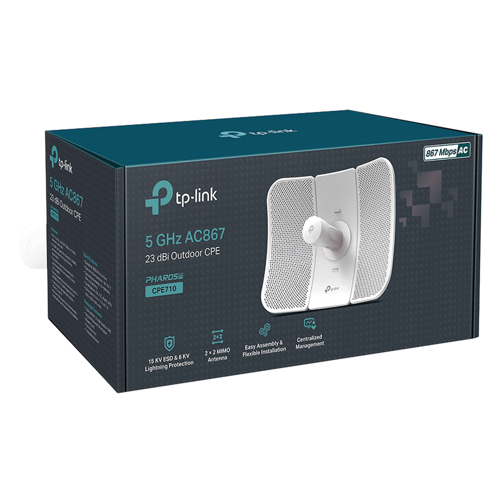 CPE de Exterior de 5 GHz AC 867 Mbps, Antena direccional de 23 dBi, potencia de 29 dBm, PoE pasivo