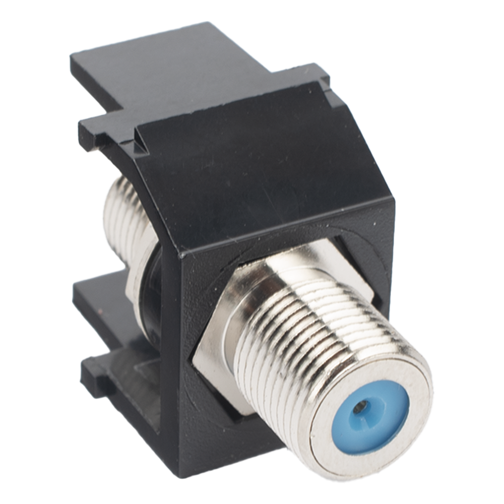 Módulo Acoplador Coaxial Tipo F, Keystone, de 75 Ohms, 3.0 GHz, Color Negro