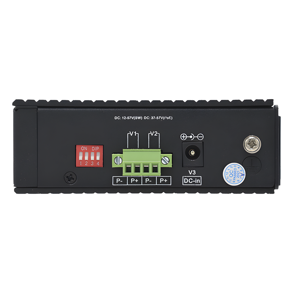Switch industrial 4 puertos Fast Ethernetcon POE 802.3af/at + 2 puertos UPLINK gigabit