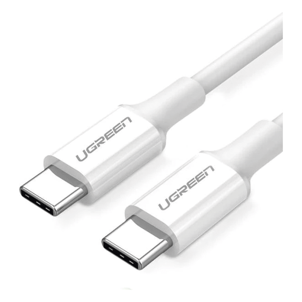 Cable USB-C a USB-C | 1 Metro | Carga Rápida de hasta 60W | Transferencia de datos de 480 Mbps | PD3.0 | QC 4.0/3.0/2.0 | FPC | AFC | Duradero y Flexible| Caja ABS | Cubierta de TPE | Color Blanco.