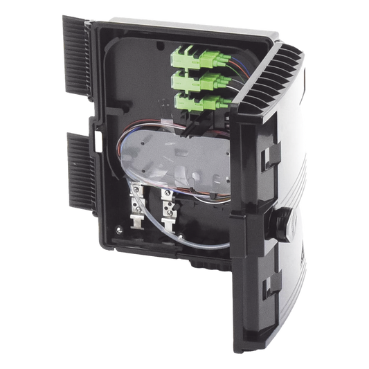 Cierre de Empalme para 24 Fusiones de Fibra Óptica, Interior/Exterior, con 8 Acopladores SC/APC y Splitter 1x8 SC/APC Incluido, IP65