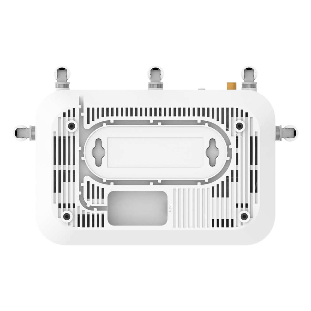 Router ONU GPON/EPON Wi-Fi 6 / 3000 Mbps (2.4 GHz + 5 GHz) / Puerto PON SC/UPC / 4 Puertos Gigabit LAN/WAN / Puerto USB 2.0 / 5 Antenas Externas / Mesh / 192 Clientes