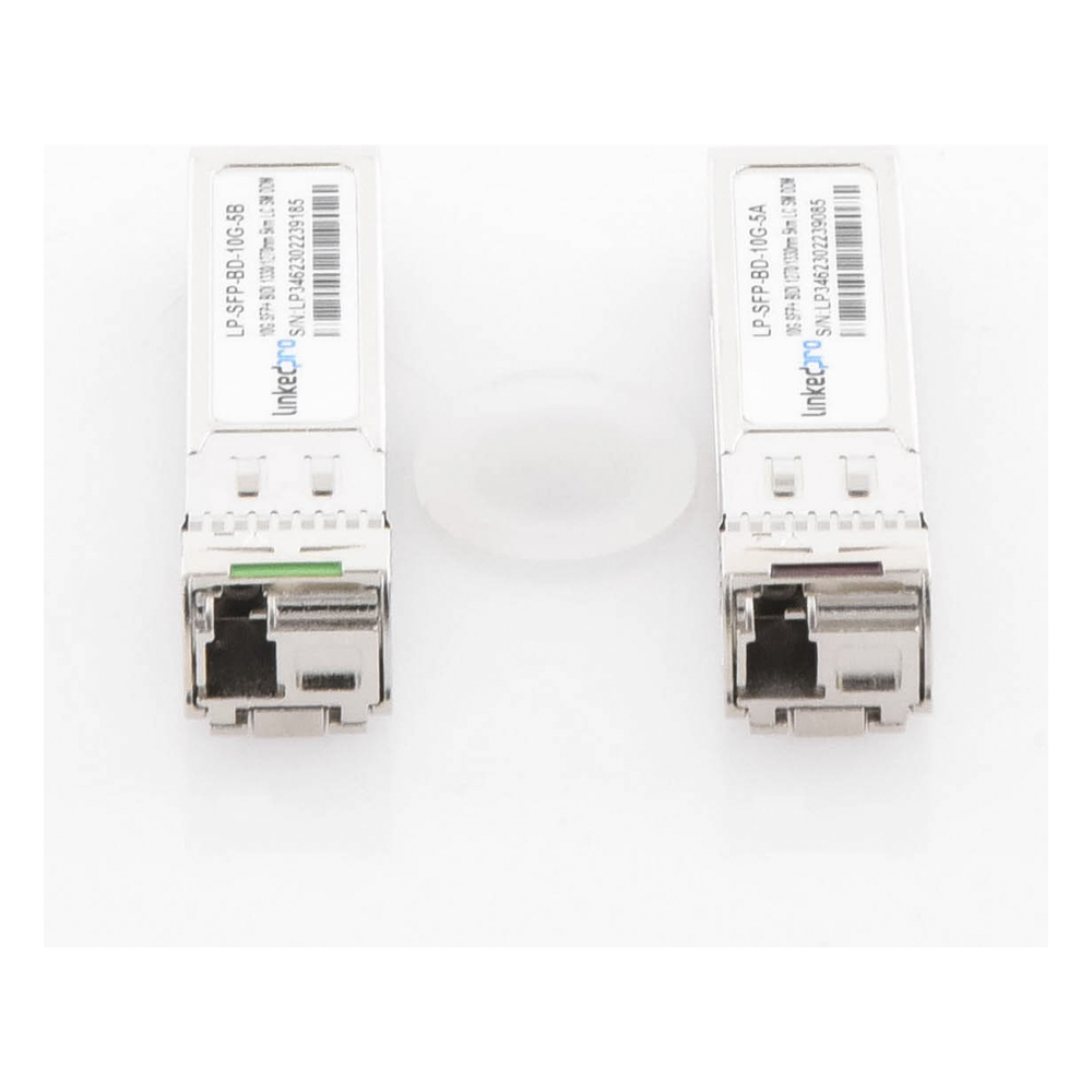 Transceptores Ópticos Bidireccionales SFP+ (Mini-Gbic) / Monomodo 1270 & 1330 nm / 10 Gbps / 10GBASE-BX / Conector LC/UPC Simplex / DDM / Hasta 5 km / 2 Piezas