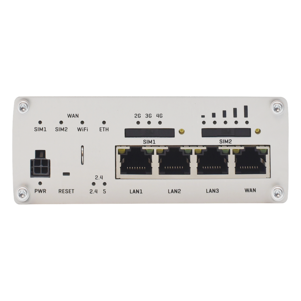 Router Industrial LTE 4.5G Cat 6 / 300 Mbps / WiFi 5 Dual Band / 4 Puertos Gigabit / Doble SIM / GNSS / PoE