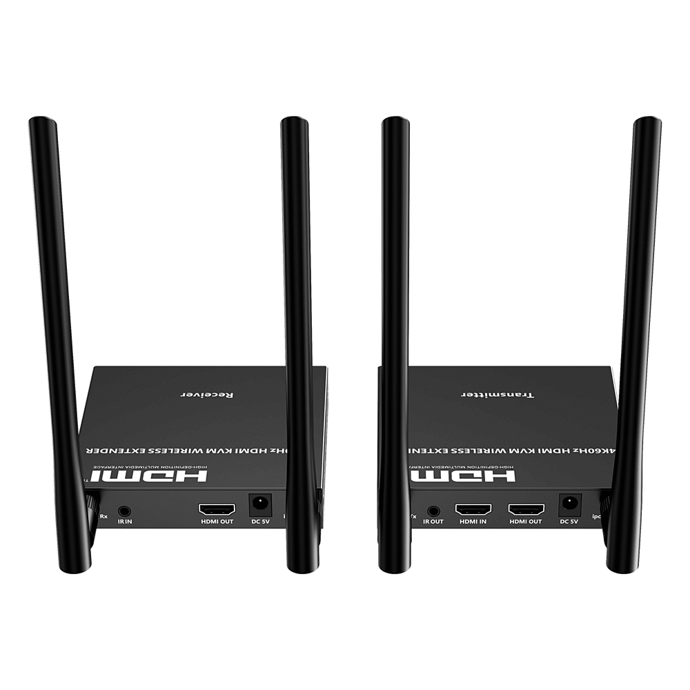 Extensor Inalámbrico HDMI| Con KVM | 4K@60Hz 4096x2160 | Tecnología ipcolor | Banda 5G 5.18-5.24 GHz | Distancia 50 m | Conexión de Hasta 1 a 4
