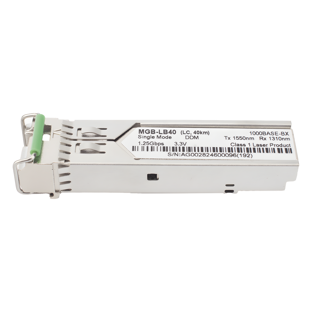 Transceptor mini-Gbic SFP 1G LC TX:1550nm RX:1310 para fibra Mono Modo 40 Km WDM, Requiere MGB-LA40