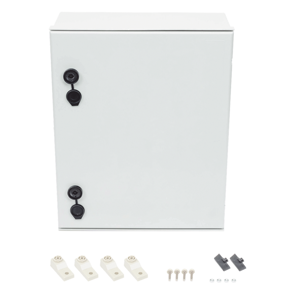 Gabinete de Poliéster IP65 Uso en Intemperie (400 x 500 x 200 mm) con Placa Trasera Interior de Plástico (Incluye Chapa y Llave).