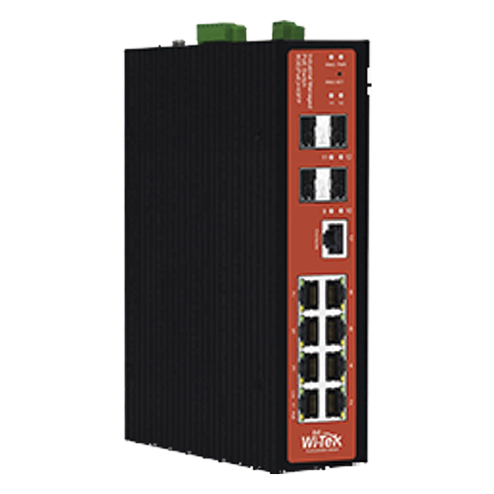 Switch Industrial administrable PoE, puerto 1-2 PoE 24/48. puertos 3-8 puertos 802.3 af/at/bt, hasta 60 W