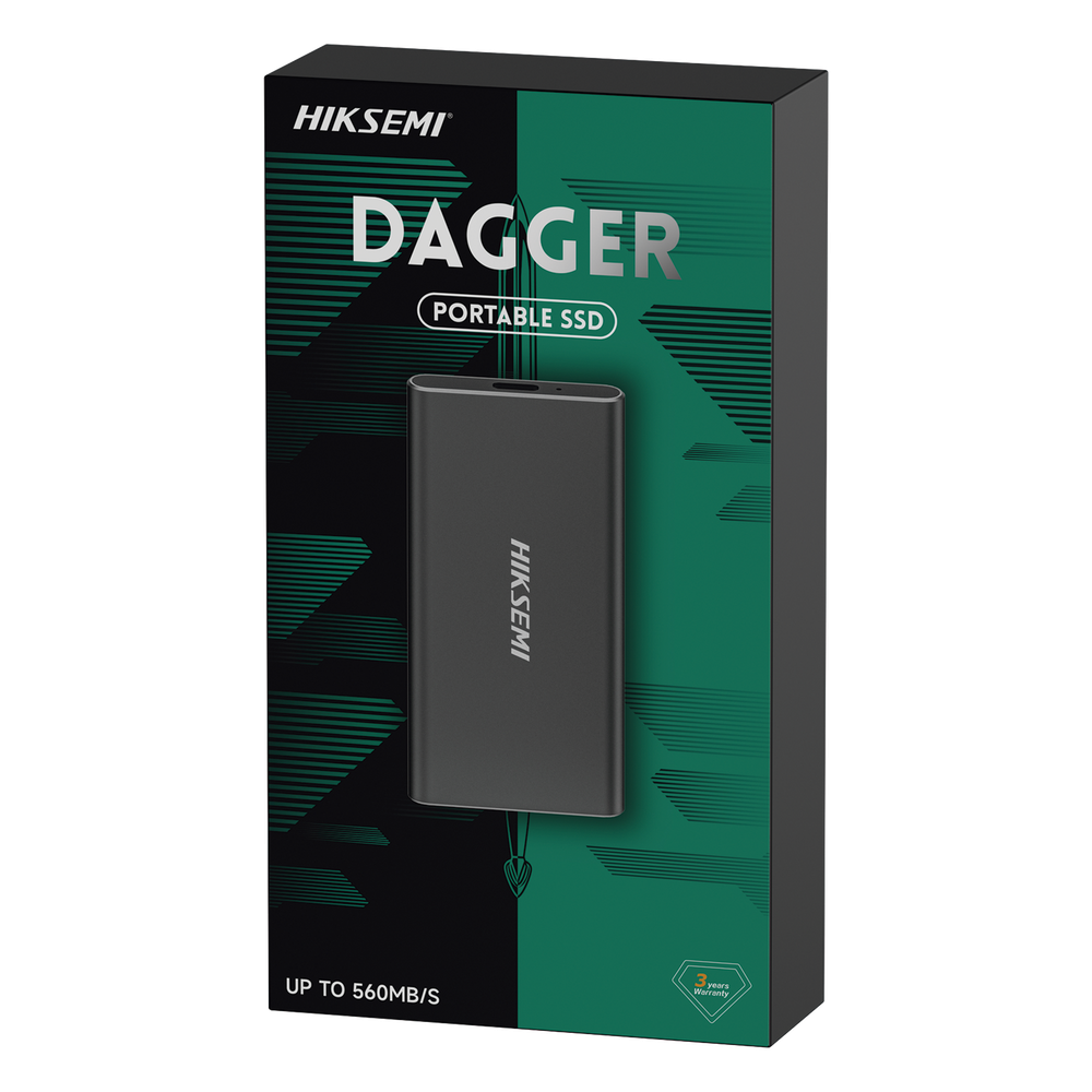 SSD Portátil HIKSEMI DAGA T200N / 128 GB / USB 3.2 Tipo C / Lectura 560 MB/s / Escritura 510 MB/s / Aleación de Aluminio / 38 g