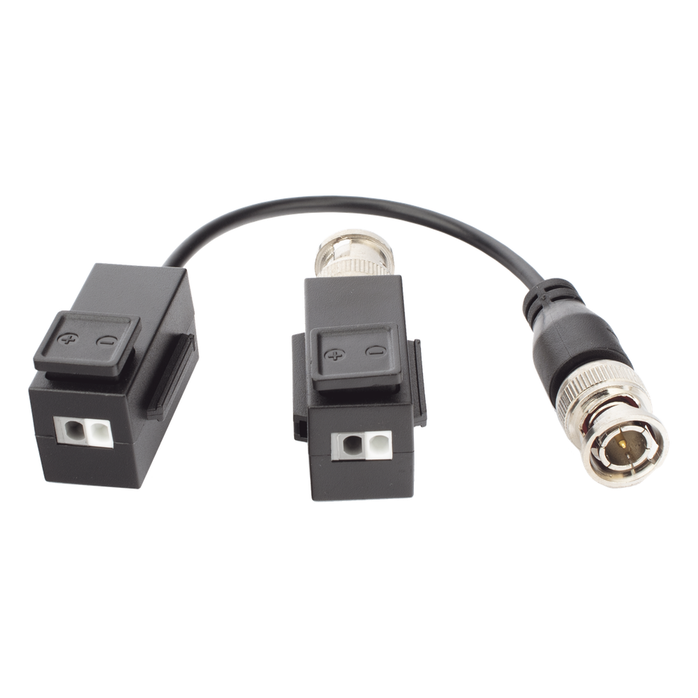 Kit de Transceptor (Balluns) TURBOHD con Boton Push / Hasta 8 MP (4K) / 100% Cobre / Soporta HD-TVI / AHD / CVI / CVBS / Audio por Coaxitron / Datos para Menu de Configurar de Cámaras
