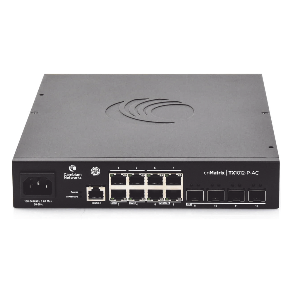 Switch cnMatrix TX1012-AC-P PoE Ideal para WISP / 8 Puertos Gigabit PoE + 4 SFP+ / PoE Budget 200W /Capa 2 y Capa 3 / Gestión Gratuita Desde la Nube