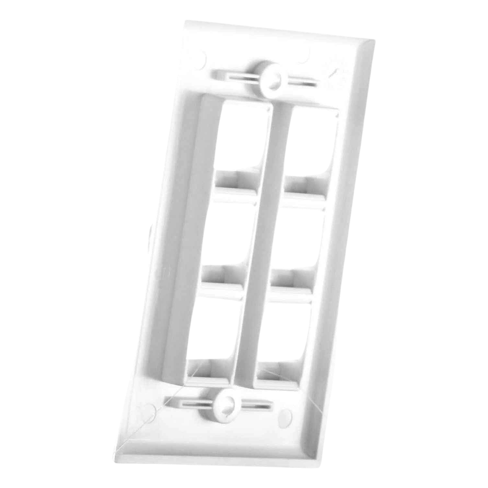 Placa de Pared de 6 Puertos, Keystone, Color Blanco