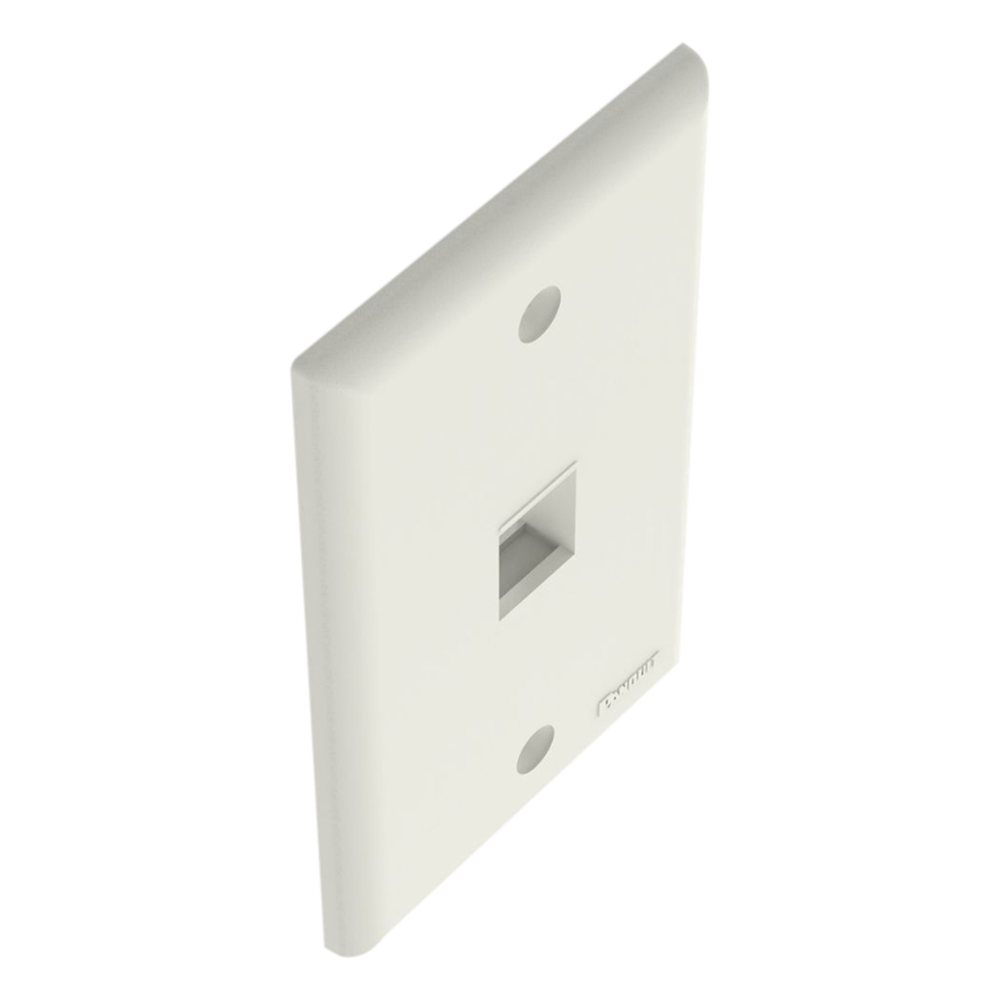 Placa de Pared Vertical, Salida Para 1 Puerto Keystone, Color Blanco Mate