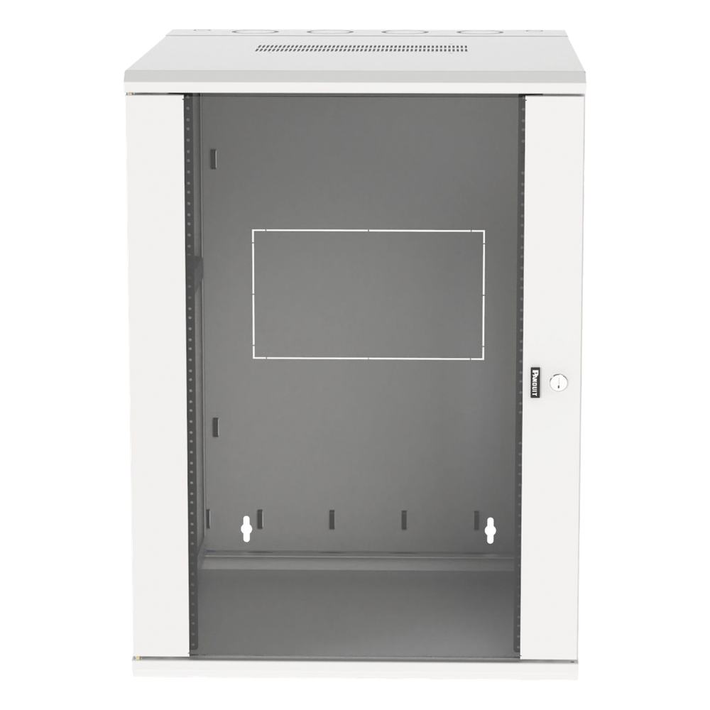 Gabinete PanZone de Montaje en Pared, de 19in, Puerta con Ventana de Seguridad, 18 UR, 762mm de Profundidad, Color Blanco