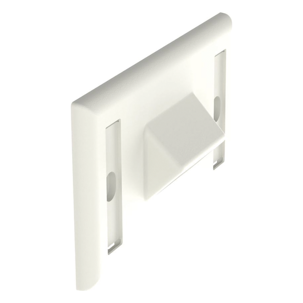 Placa de Pared Horizontal, Salida Para 2 Puertos Keystone, Con Espacios Para Etiquetas, Color Blanco Mate