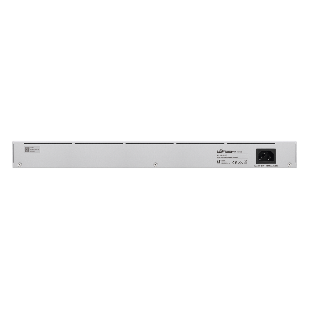 UniFi Switch USW-16-POE Gen2, Capa 2 de 16 puertos (8 puertos PoE 802.3af/at + 8 puertos Gigabit) + 2 puertos 1G SFP, 42W, pantalla informativa