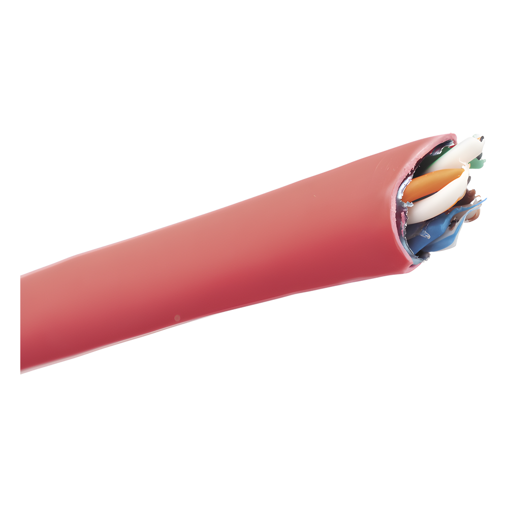 Bobina de Cable UTP de 4 Pares, Vari-MaTriX, Cat6A, 23 AWG, LSZH (Libre de Gases Tóxicos), Color Rojo, 305 Metros (1000 Pies)