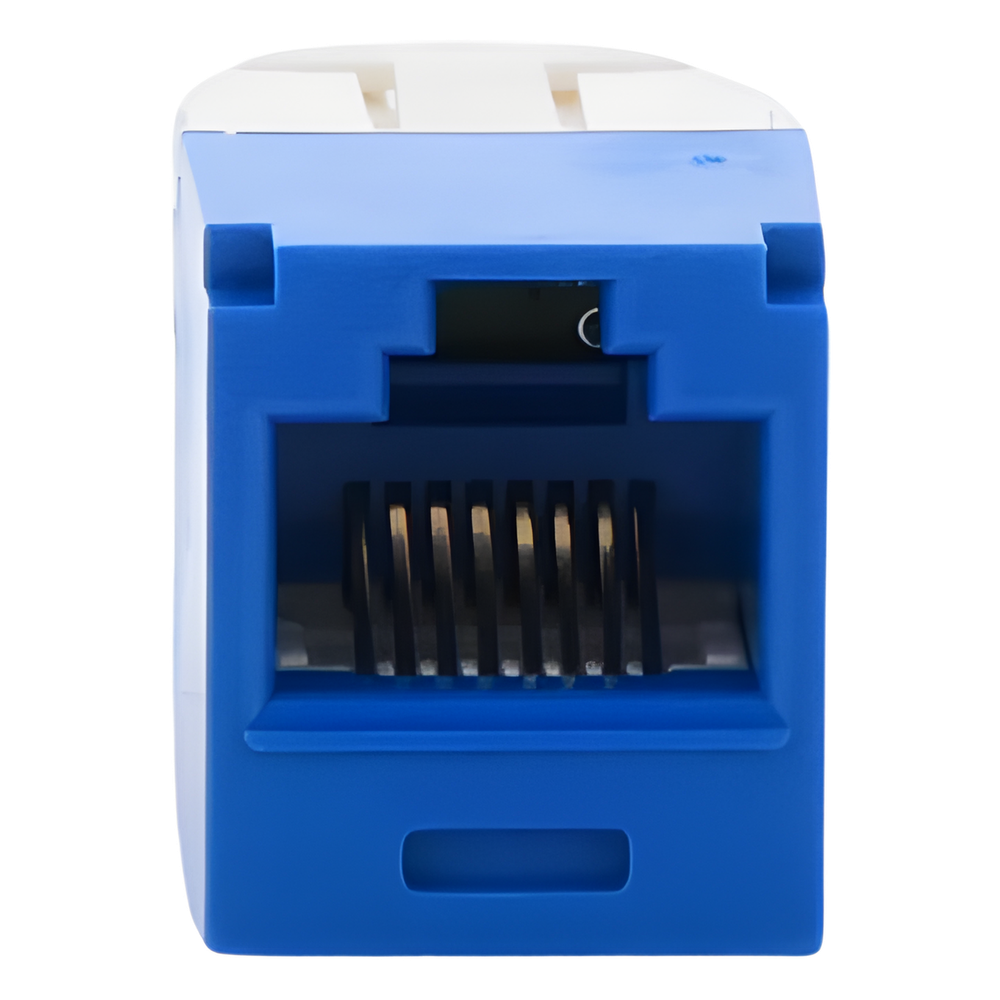 Conector Jack RJ45 Estilo TG, Mini-Com, Categoría 6, de 8 Posiciones y 8 Cables, Color Azul