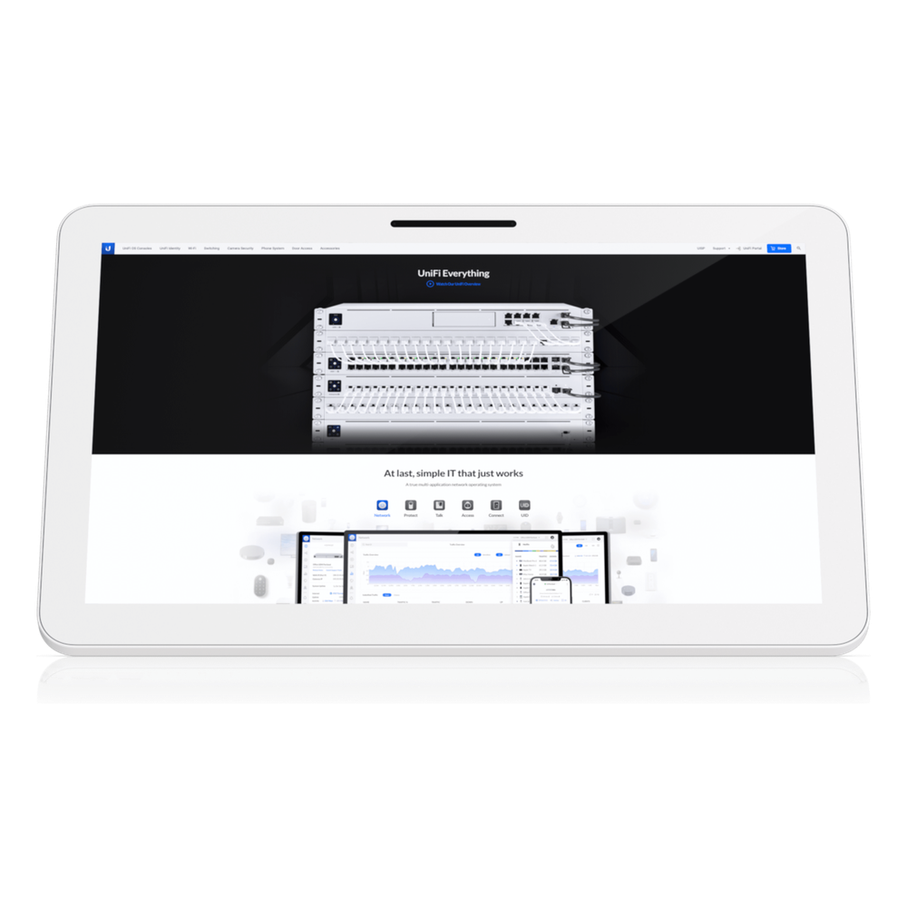 UniFi Connect UC-Display – Pantalla Interactiva de 21.5” FHD para Digital Signage Centralizado, con Multi-Touch Capacitivo, PoE++, Procesador Octa-Core ARM Cortex-A53 de 2.2 GHz y Montaje VESA