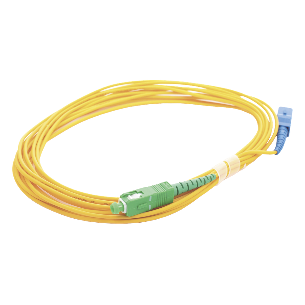 Jumper de Fibra Óptica Monomodo SC/UPC - SC/APC Simplex, Color Amarillo 5 Metros (16.40 Pies)