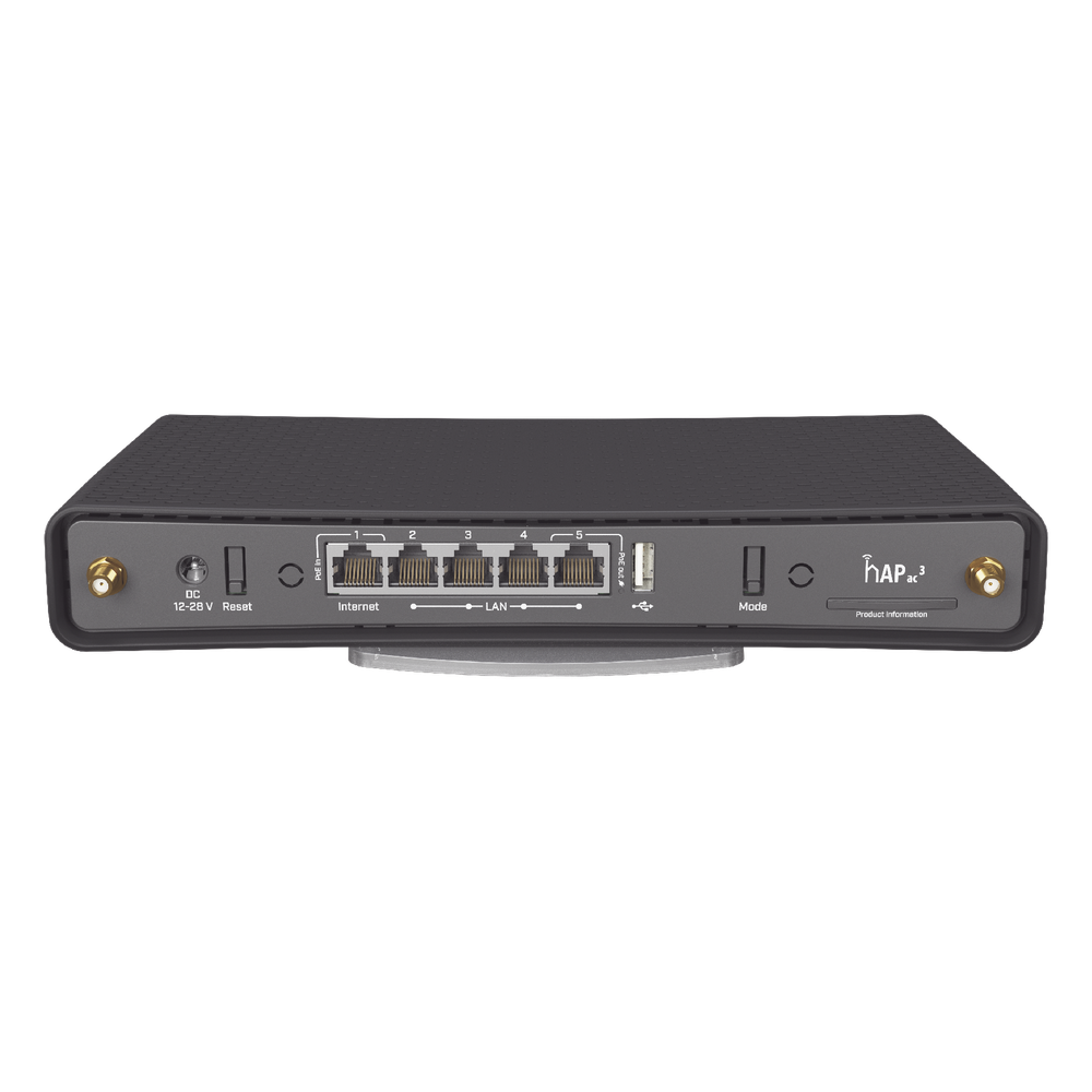 (hAP ac3) Router inalámbrico de doble banda con 5 puertos Gigabit Ethernet y antenas externas de alta ganancia