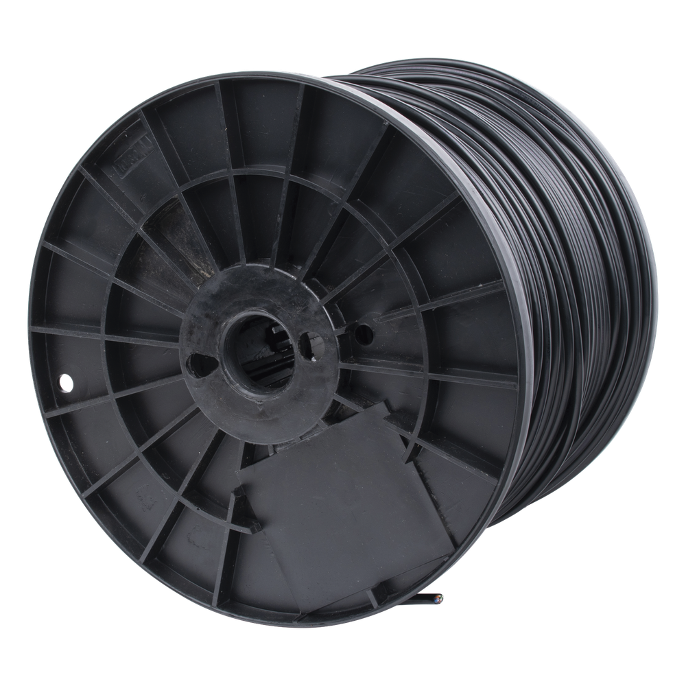 Bobina de 305 Metros (1000 Pies) Cat5e con Gel para Exterior, Color Negro, para Aplicaciones en Sistemas de Redes de Datos y Cableado Estructurado. Uso Intemperie.