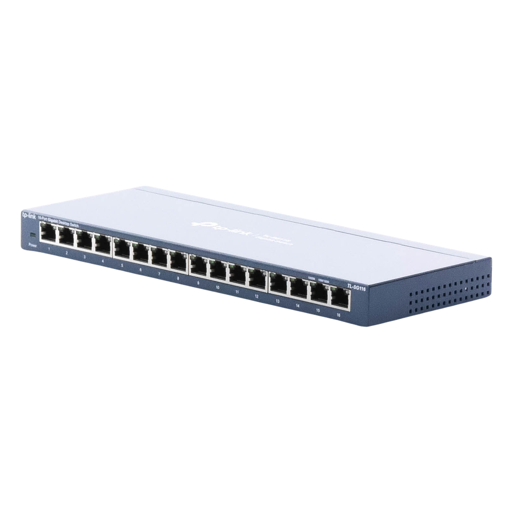 Switch Gigabit no administrable de 16 puertos 10/100/1000 Mbps para escritorio