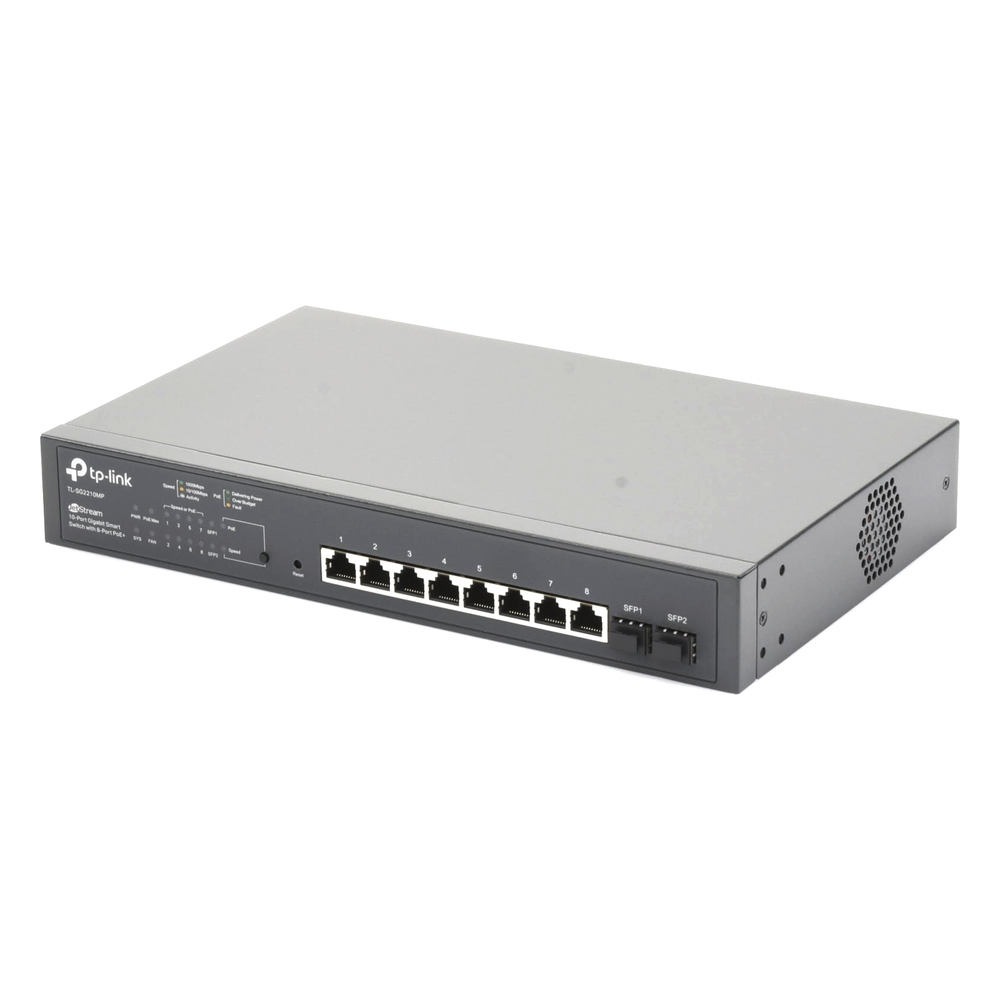 Switch PoE JetStream SDN Administrable 8 puertos 10/100/1000 Mbps + 2 puertos SFP, 8 puertos PoE, 150W, administración centralizada OMADA SDN