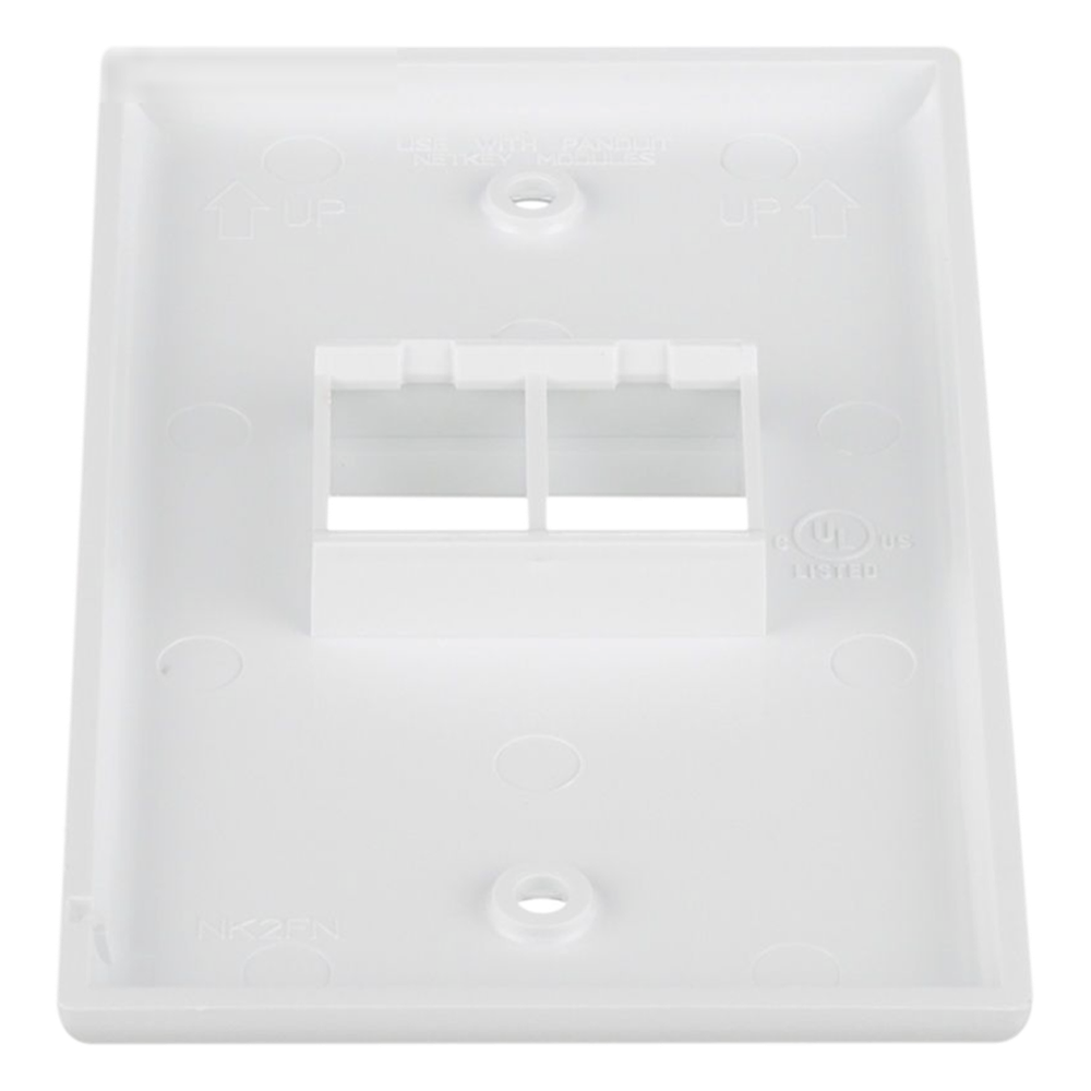 Placa de Pared Vertical, Salida Para 2 Puertos Keystone, Color Blanco