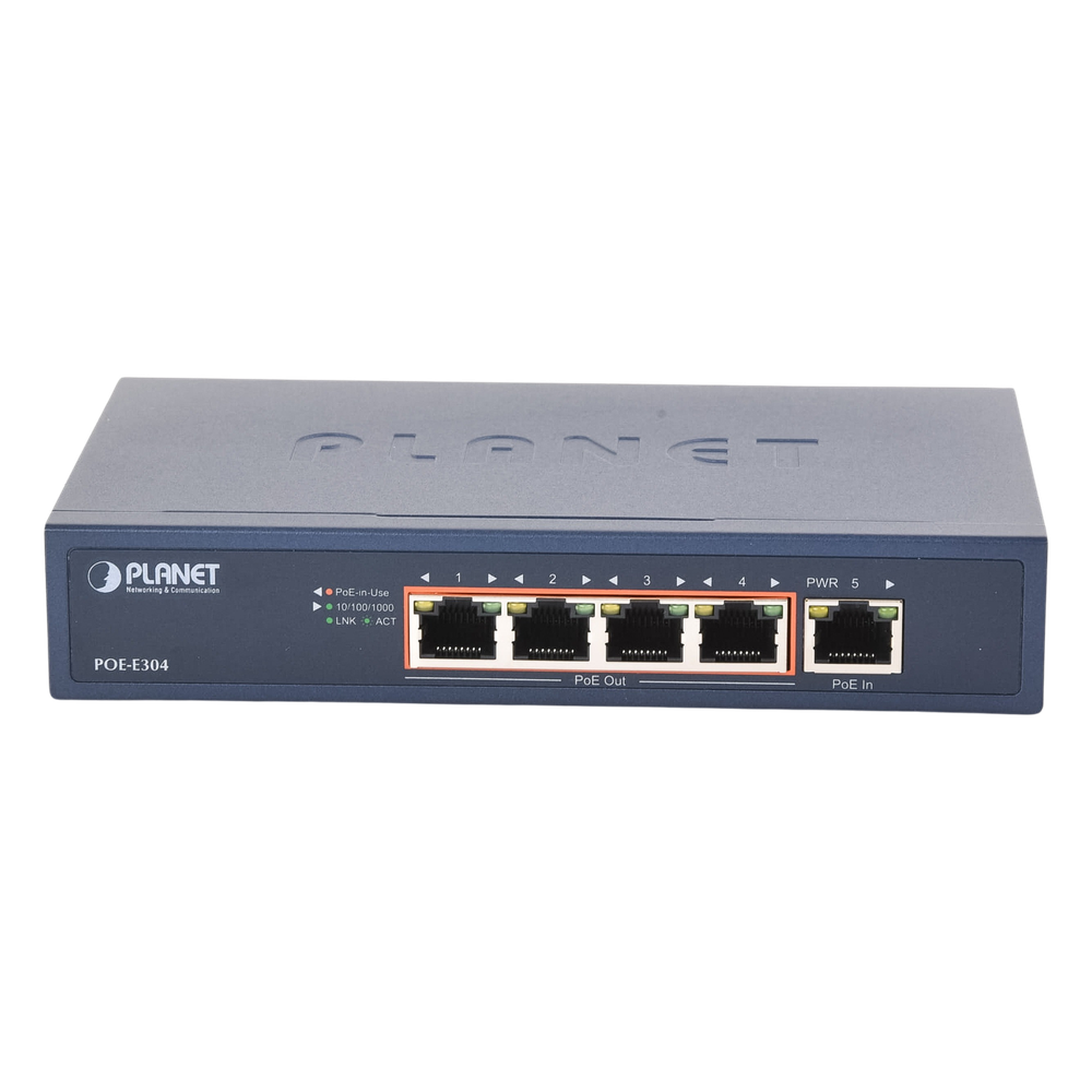 Extensor Ultra PoE de 65 Watts Con 4 Puertos Gigabit de Salida 802.3 af/at