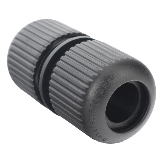 Protector para Exterior IP68 / Adaptador para el Conector Tipo Plug (12 Vcc) en Cámaras Epcom / Color Negro / Hikvision / Hilook