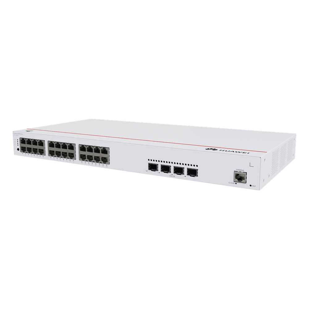 Switch de Distribución/Core Gigabit Administrable PoE Capa 3 / 24 puertos 10/100/1000 Mbps (PoE) / 4 Puertos 10GE SFP+ Uplink / ERPS / Rutas Estáticas / iStack / PoE Perpetuo / 400W / Administración Nube Gratis