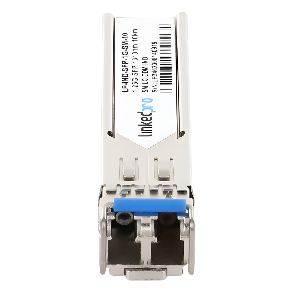 Transceptor Óptico Industrial SFP (Mini-Gbic) / Monomodo 1310 nm / 1.25 Gbps / 1000BASE-LX / Conectores LC/UPC Dúplex / DDM / Hasta 10 km