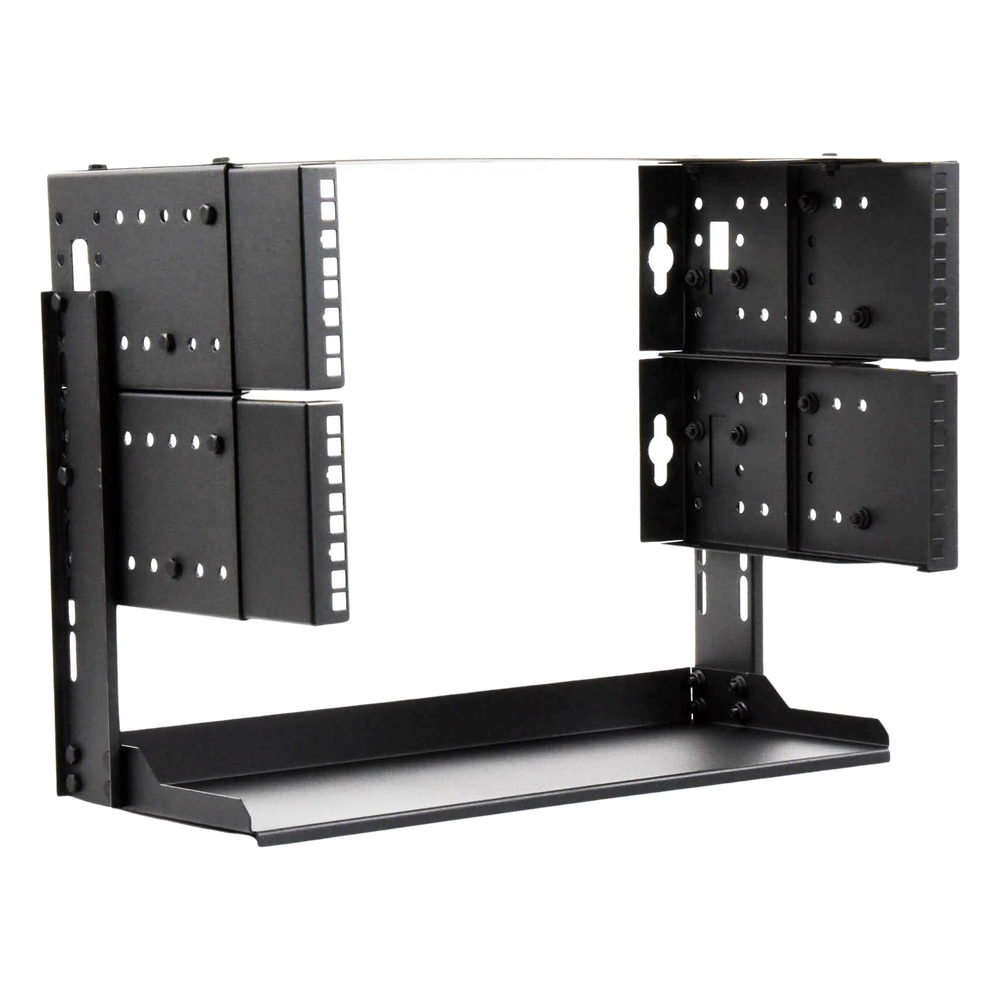 Rack Abierto de montaje en Pared, de 19in, 5 Unidades de rack, Profundidad Ajustable (8" a 12") con Charola de Uso Múltiple.