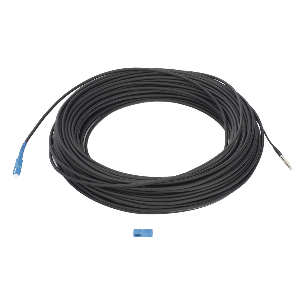 Rollo de Fibra Óptica Drop Redonda G657A2 Monomodo Simplex de 100 Metros (328.08 Pies) con Conectores SC/UPC-SC/UPC para Instalaciones Aéreas, Subterráneas o a la Intemperie
