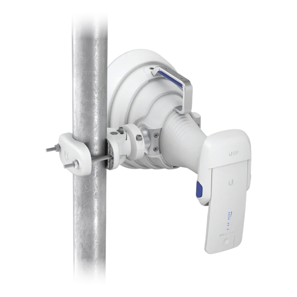 Antena Sectorial 30° tipo Horn para Multipunto, 19.5 dBi. Rango extendido 5.15 - 6.875 GHz. Alto aislamiento al ruido. Compatible solo con AF5XHD, RP5ACGEN2 y LTURocket