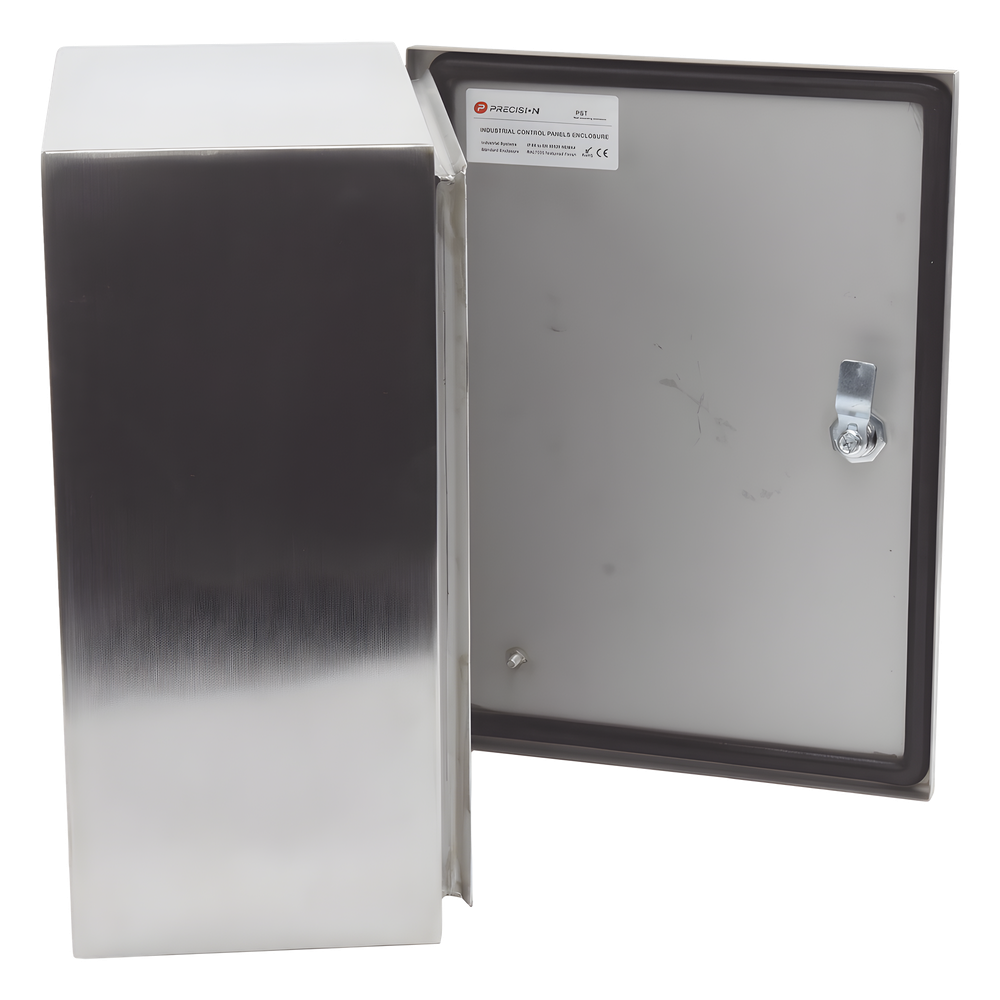 Gabinete de Acero Inoxidable IP66 Uso en Intemperie (300 x 400 x 200 mm) con Placa Interna Galvanizada.