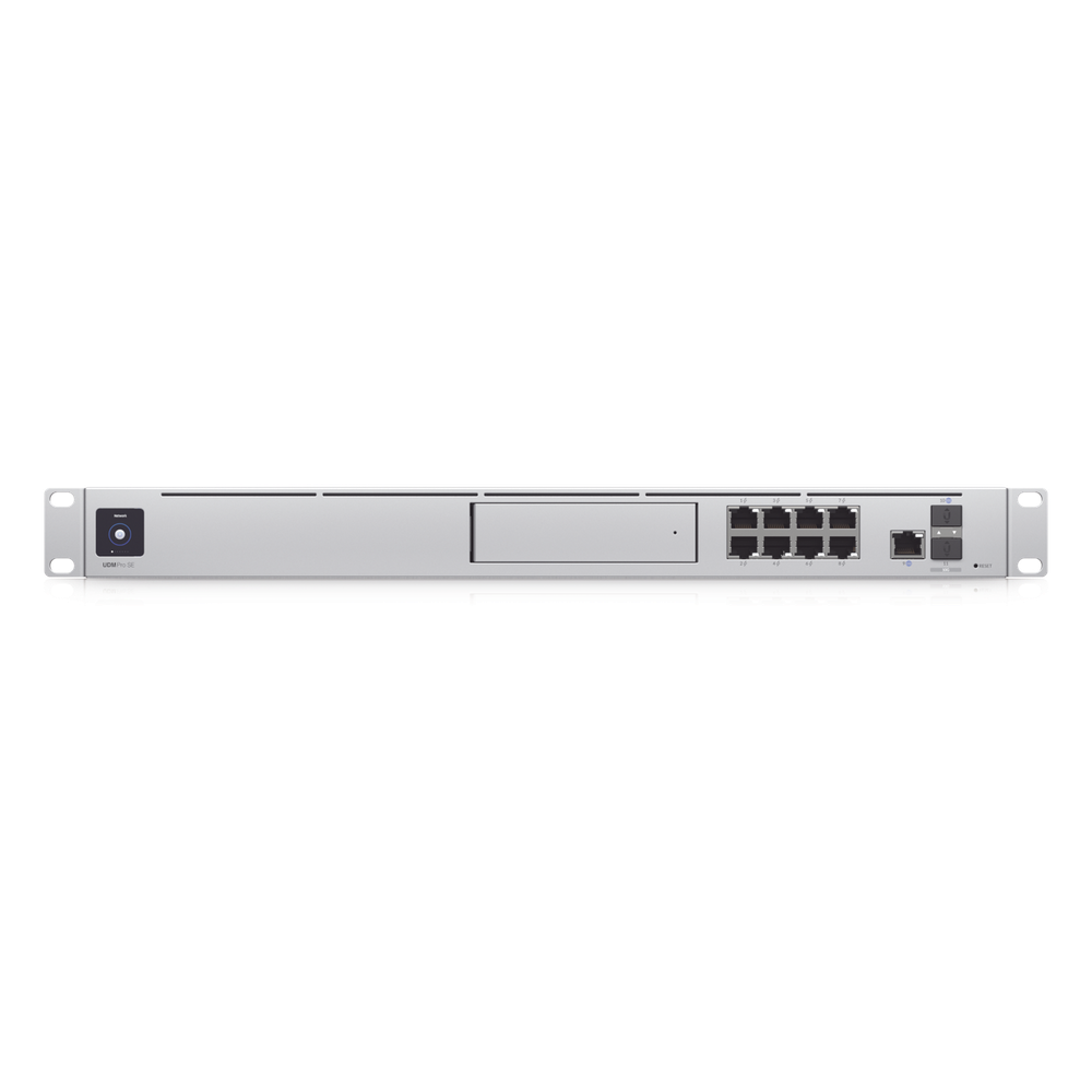UniFi OS Console: Dream Machine Special Edition, 8 puertos LAN RJ45 con POE, 1 LAN SFP+, 1 WAN 2.5G RJ45 y 1 WAN SFP+, 128 GB de memoria interna. Todas las aplicaciones UniFi integradas