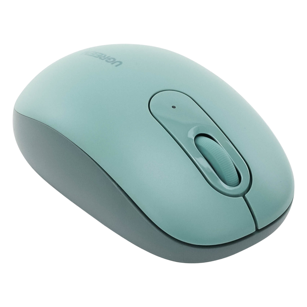 Mouse Inalámbrico 2.4G 800/1200/1600/2400 DPI | Función de 3 botones | Alcance 10m | Silencioso | Ergonómico | Anti-caída y Anti-interferencias | Batería Alcalina AA incluida | Color Green.