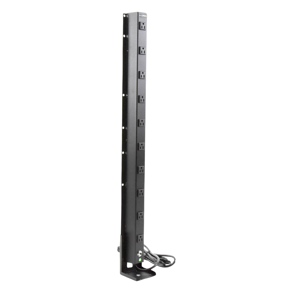 PDU Vertical de 10 Contactos (NEMA 5-15R). Volt. Ent./Sal.: 120Vca/15A compatible con Racks EIRL y EIQR.