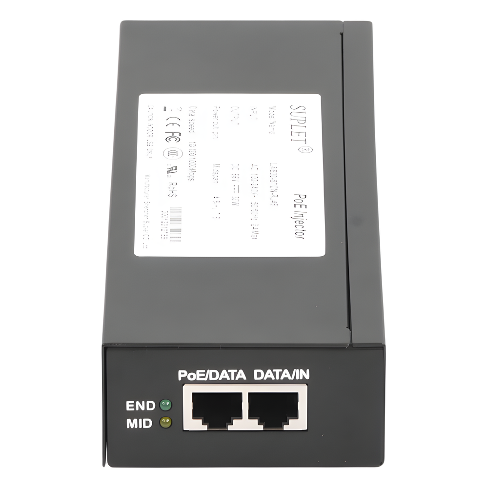 Inyector Super Hi-PoE / 56 Vcc / 30 Watts / Para Domos HIKVISION PTZ / IP (-AE / DE) / Soporta 802.3 af /at / Para Aplicaciones de CCTV