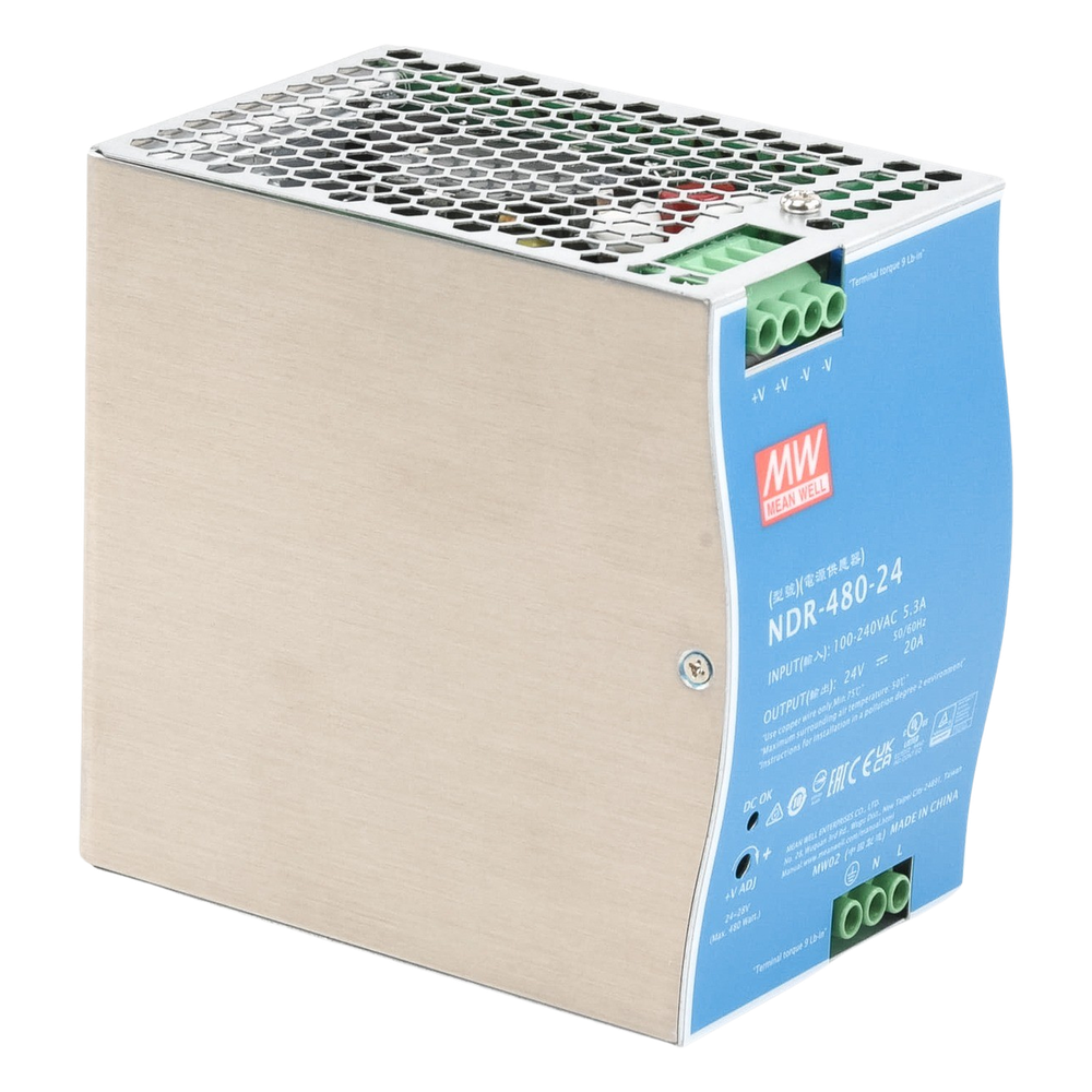 Fuente de poder industrial para riel DIN / 480W / 24Vcc / 20A / Entrada: 100-240Vca