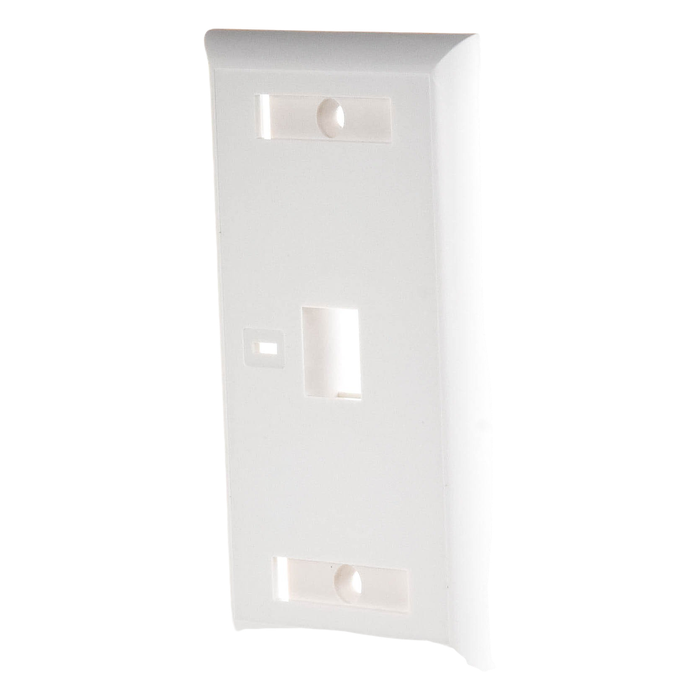 Placa de Pared de 1 Puerto, Keystone, con Espacio para Etiqueta, Color Blanco