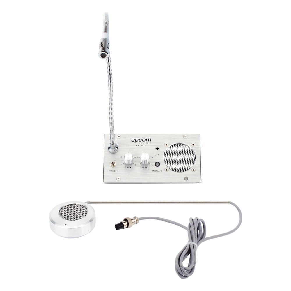 Sistema de Intercomunicación | Ideal para Ventanillas | Audio de voz de dos vías | 12V/1A 2W | Micrófono Interior + Micrófono Exterior