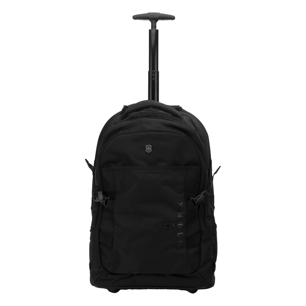 Mochila VX Sport EVO con Ruedas, Mango Telescópico y Correas al Hombro. Fabricada en Poliéster Negro repelente al Agua. Backpack on Wheels.