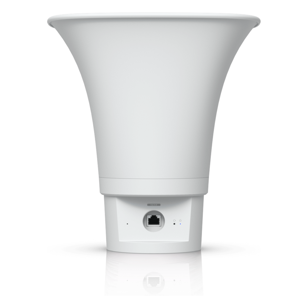 UniFi Protect AI Horn Speaker, Altavoz IP 120 dB, PoE+, Alerta AI Avanzada, Montaje Pared, Esquina y Poste, IP66